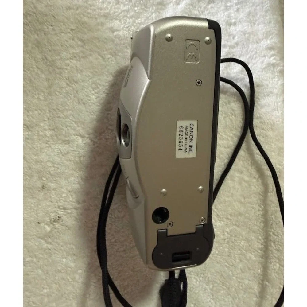 Canon Sure Shot Owl PF Date 35mm Film Camera Silver With Manual.